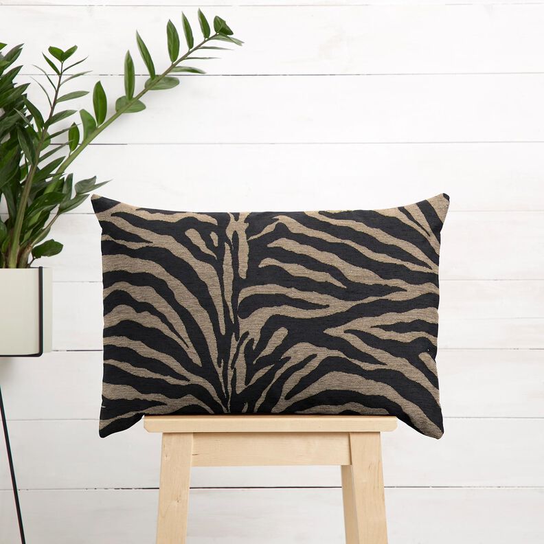 Upholstery Fabric Jacquard Zebra – khaki/black, image number 9