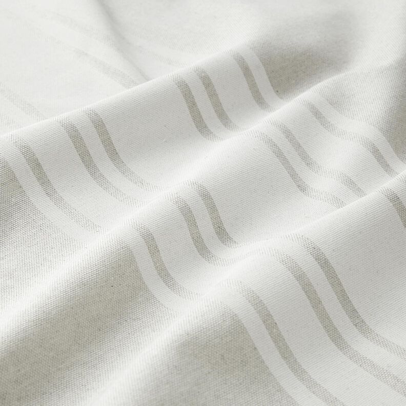 Decor Fabric Panama Block Stripes – offwhite/misty grey, image number 2