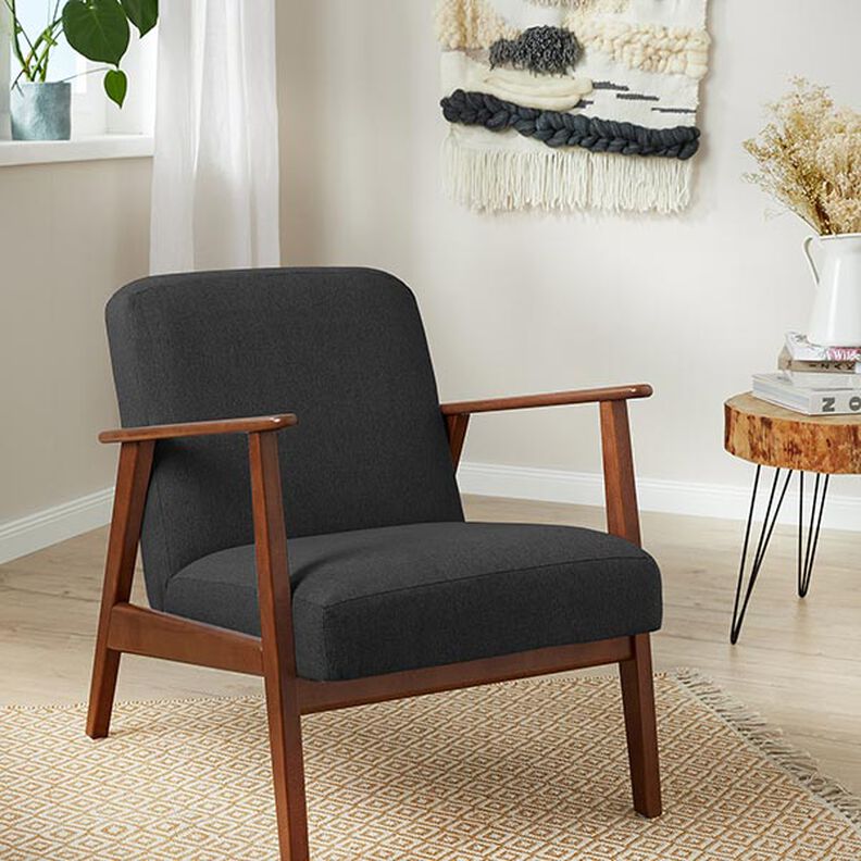 Fine melange upholstery fabric – black, image number 5