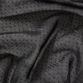 Glitter stripes and dots chiffon – black, 