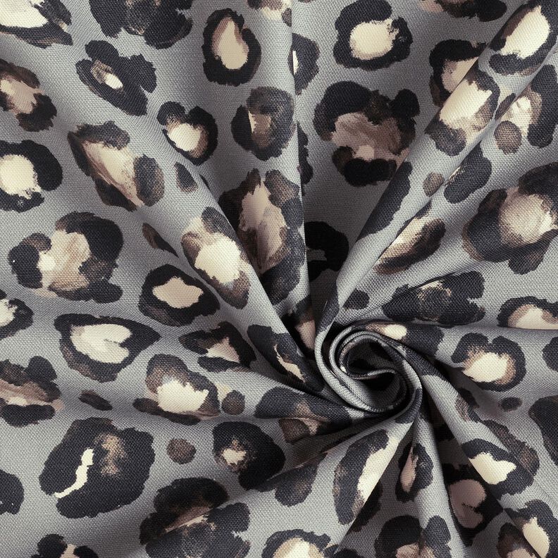 Decor Fabric Canvas Leopard polka dots – elephant grey/black, image number 3