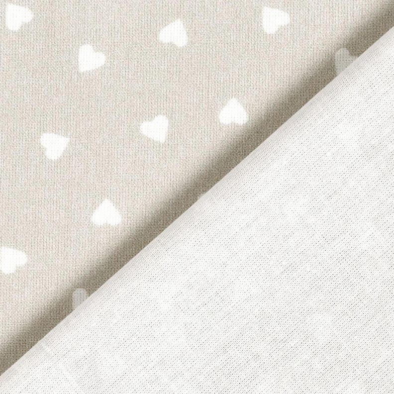 Scattered hearts organic cotton poplin – greige,  image number 4