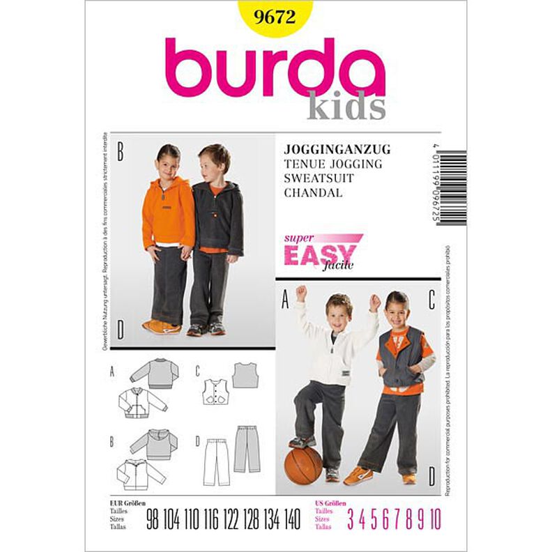 Track Suit, Burda 9672,  image number 1