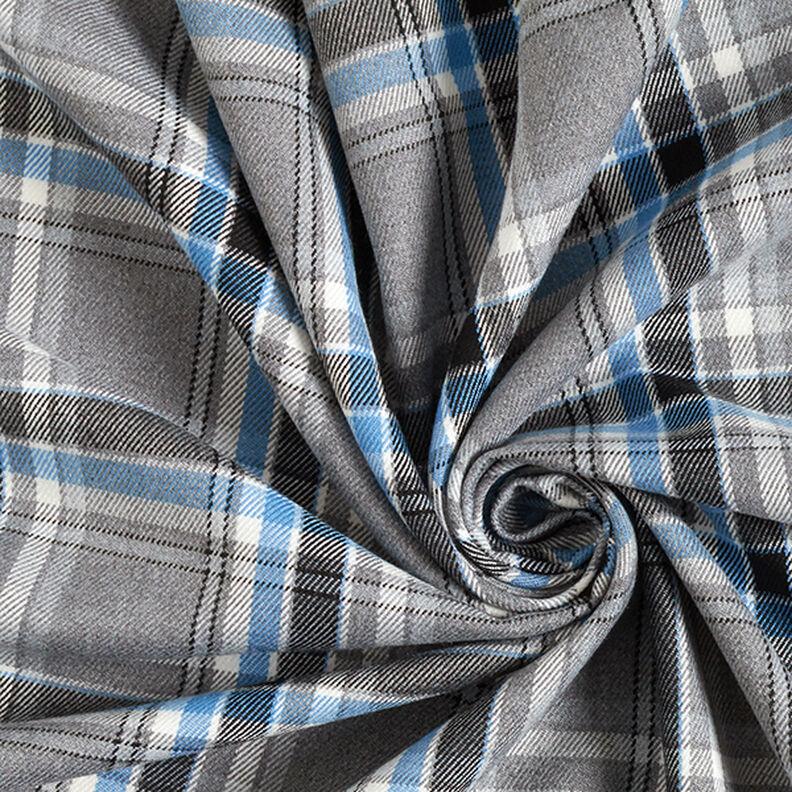 Stretch Trouser Fabric Tartan – grey/black,  image number 3