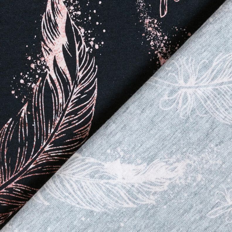 Cotton Jersey gold nibs | Glitzerpüppi – blue-black/dark dusky pink,  image number 4