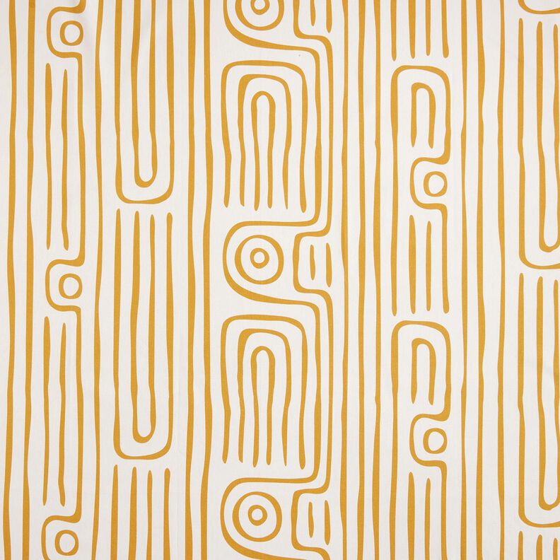 Decor Fabric Half Panama abstract striped pattern – mustard/natural, image number 1