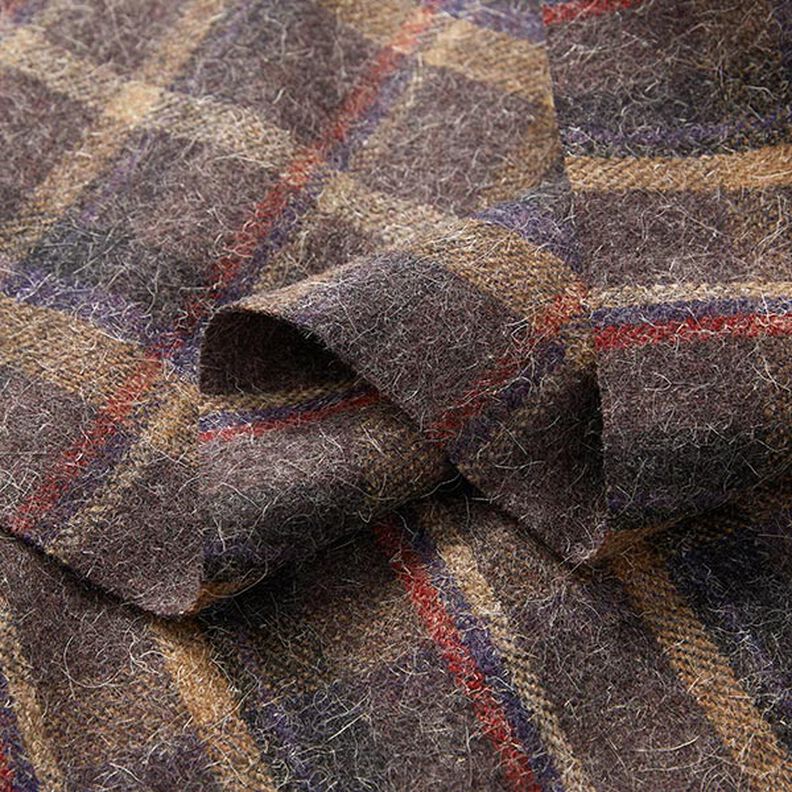 Plaid Pure New Wool Blend – dark taupe,  image number 4