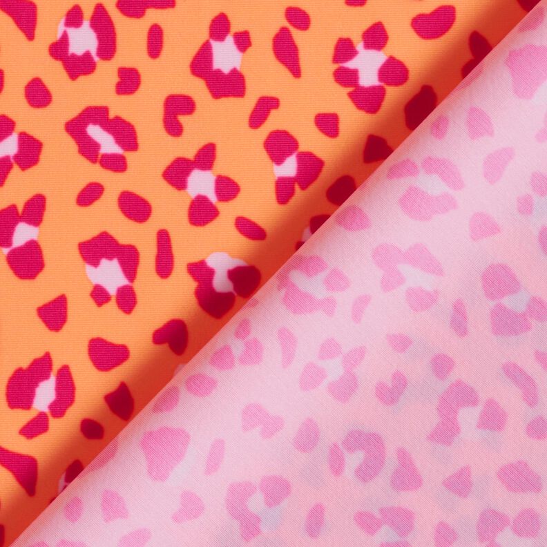 Swimsuit fabric leopard print – peach orange/intense pink,  image number 4