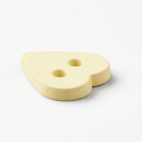 Heart-shaped button [Ø 15 mm] – vanilla yellow, 