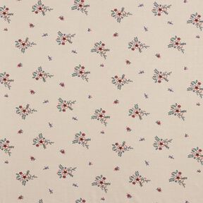 GOTS Cotton Jersey scattered flowers | Poppy Fabrics – almond, 