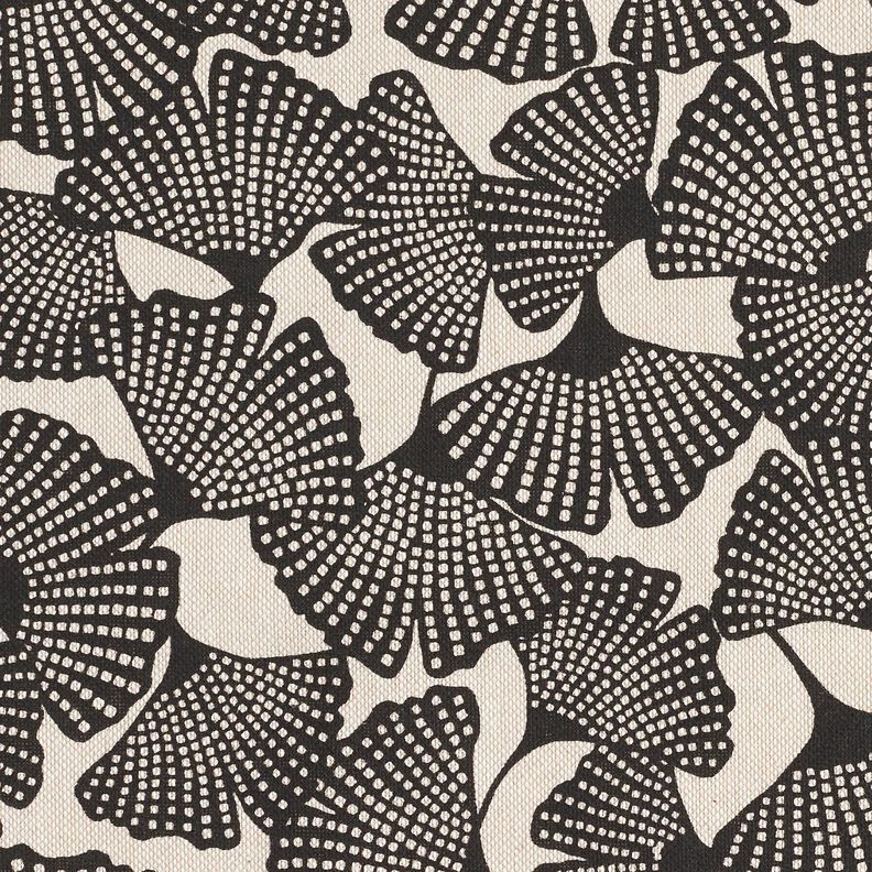 Decor Fabric Half Panama spotted ginkgo – black/natural, image number 5