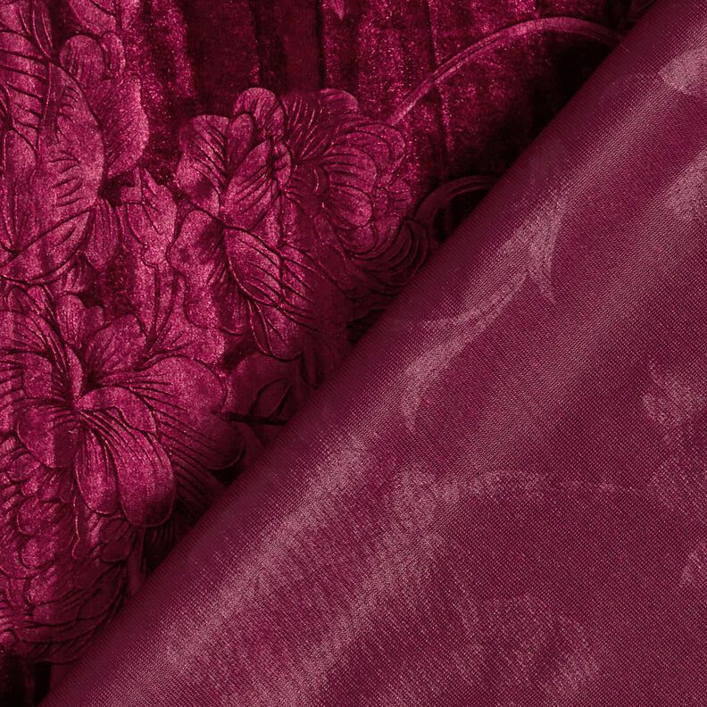 Crushed velvet chrysanthemum – burgundy,  image number 4