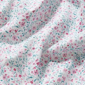 Cotton Poplin delicate flowers – peppermint/pastel violet, 