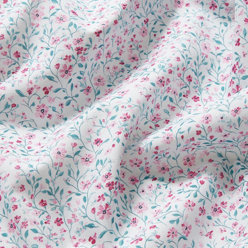 Cotton Poplin delicate flowers – peppermint/pastel violet, image number 2