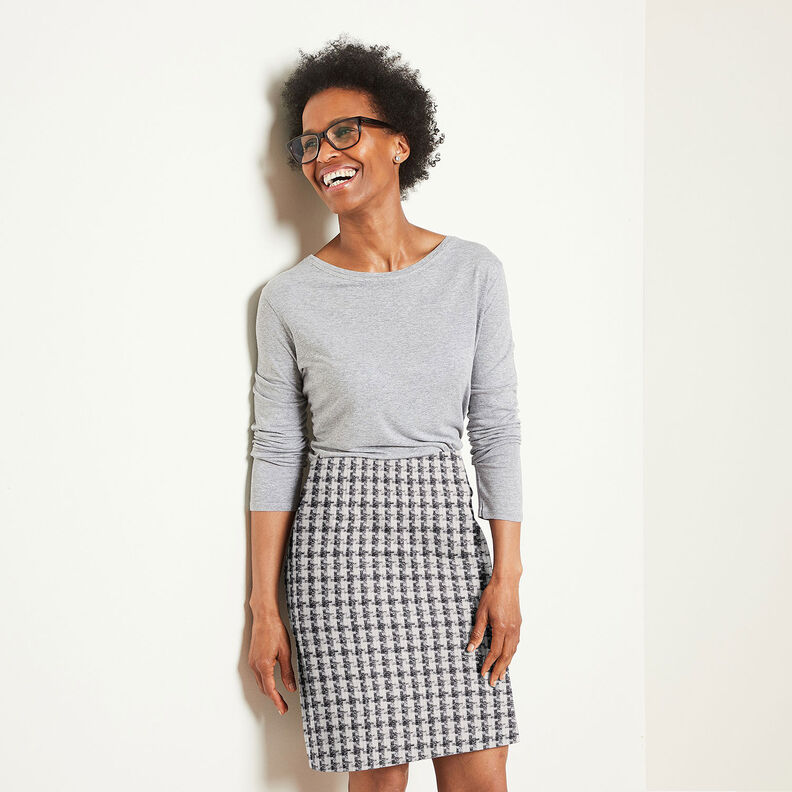Houndstooth bouclé – black/white,  image number 6