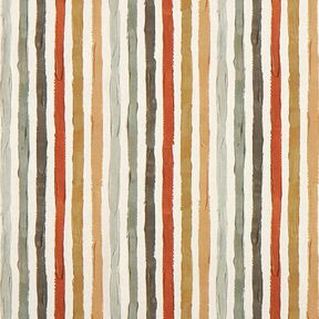 Decor Fabric Half Panama painted stripes – natural/brown, 