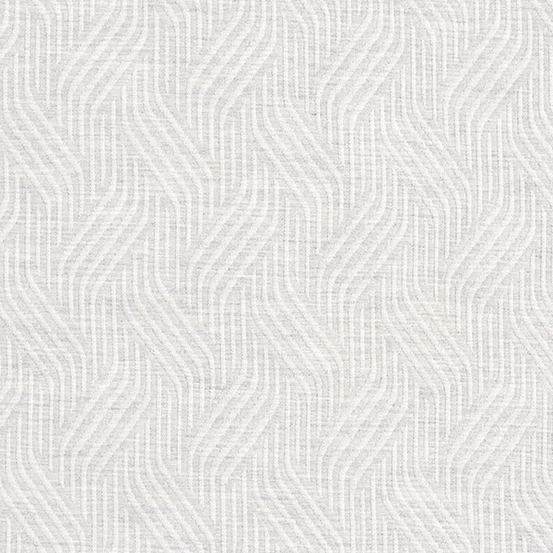Decorative jacquard fabric, wavy lines – light grey, image number 1