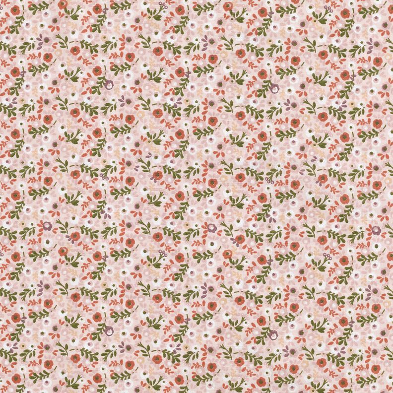 Cotton Poplin little flowers – rosé/copper,  image number 1