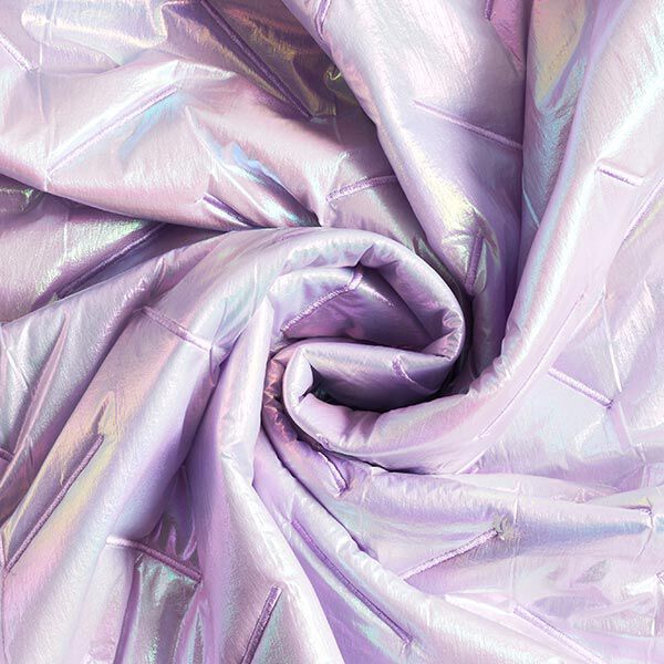 Quilted Fabric diagonal pattern, iridescent – pastel mauve,  image number 3