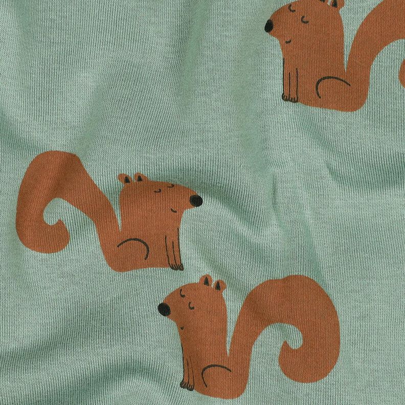 Brushed Sweatshirt Fabric Squirrel | Poppy Fabrics – reed/bronze,  image number 2