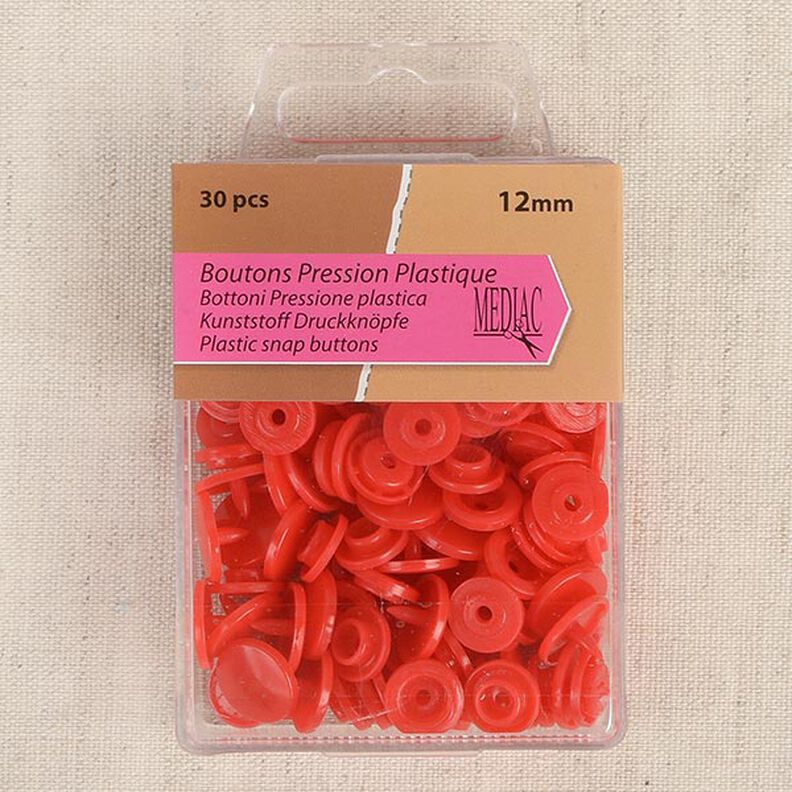Press Fasteners [ 30 pieces / Ø12 mm   ] – red,  image number 1