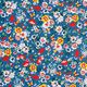 Coated Cotton cute flowers – royal blue,  thumbnail number 1