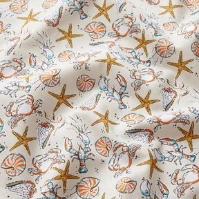 Cotton Cretonne seabed – light beige/curry yellow, 