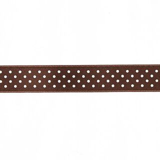 Polka Dots Ribbon - brown/white, 