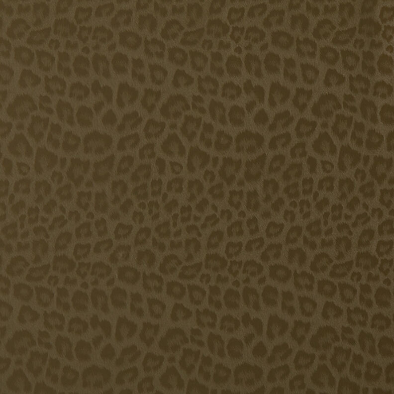 leopard print pattern softshell fabric – khaki,  image number 1
