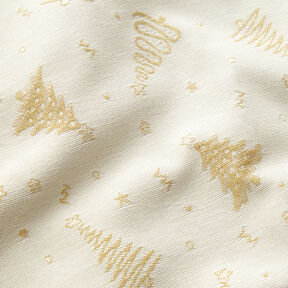 Decor Fabric Jacquard Lurex fir tree – light beige/gold, 