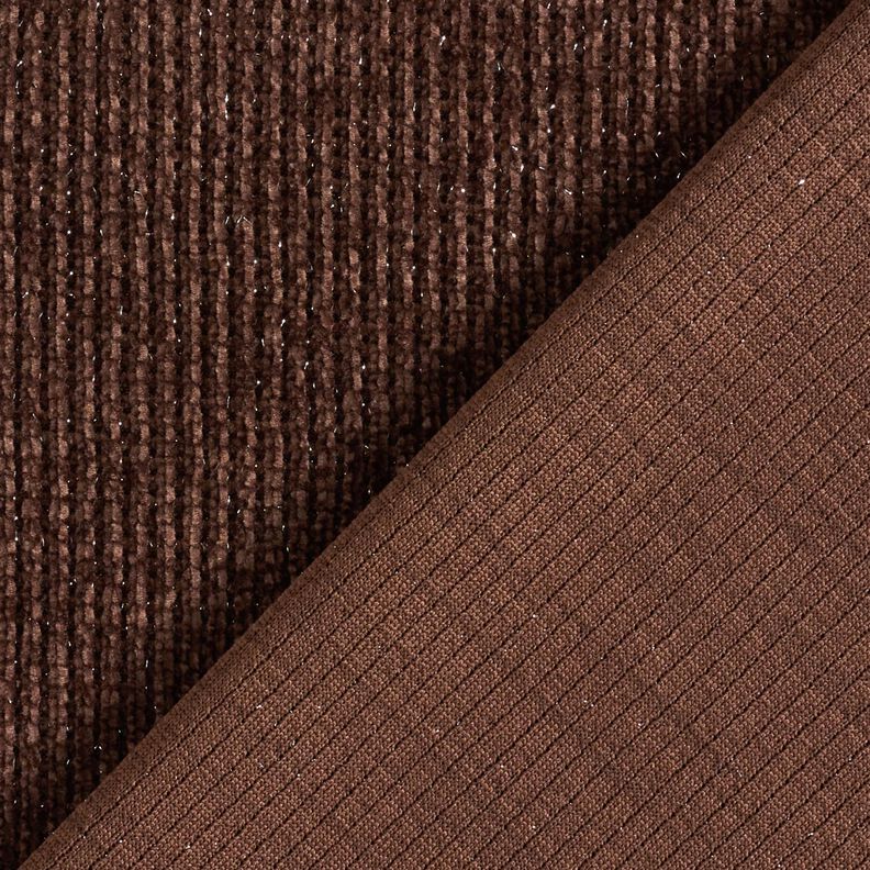 Glitter chenille – dark brown/metallic silver,  image number 4