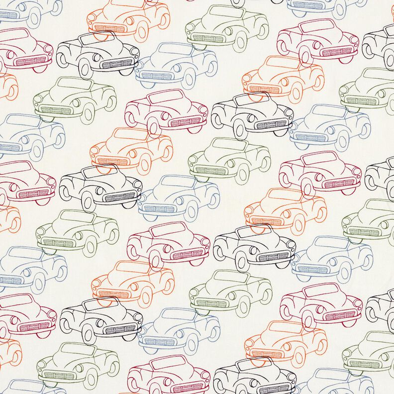 French Terry colourful cars – offwhite,  image number 1