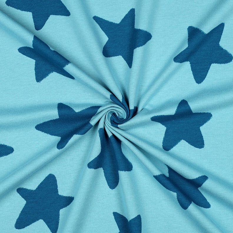Comfy Sweatshirt stars | Poppy Fabrics – brilliant blue/ocean blue, image number 3