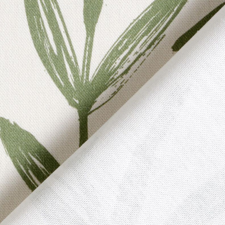 Decor Fabric Half Panama minimalist leaves – pine/natural, image number 4