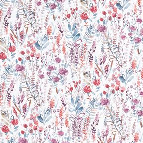 Decor Fabric Cotton Poplin Wildflowers – purple/petrol, 