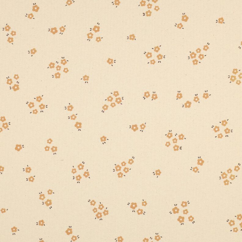 GOTS Ribbed Jersey Ditsy Flowers | Poppy Fabrics &ndash; cream/fawn,  image number 1