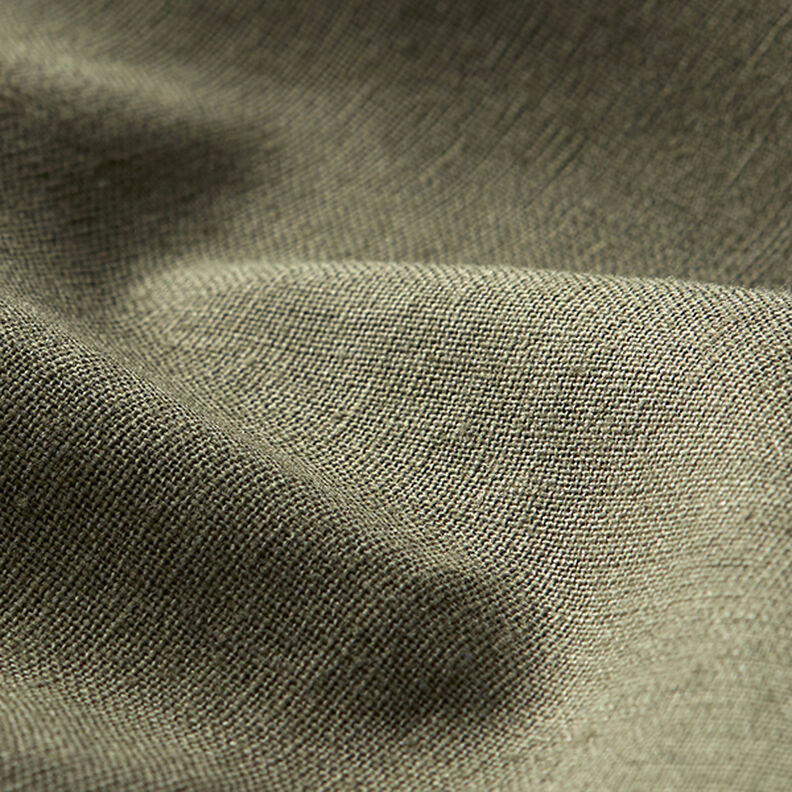 Linen Cotton Blend Plain – dark olive,  image number 2