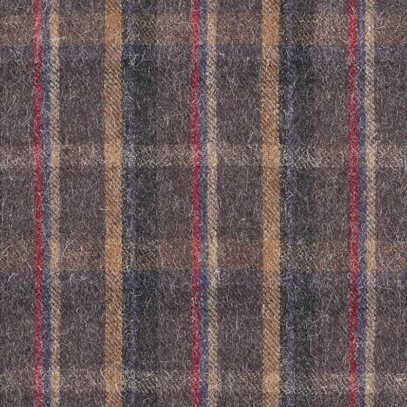 Plaid Pure New Wool Blend – dark taupe,  image number 1