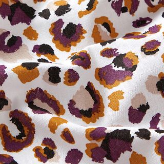 Cotton Cretonne leopard print – aubergine/white, 