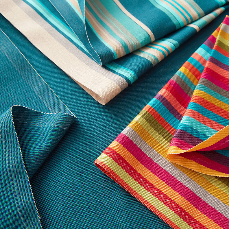 Outdoor Deckchair fabric Longitudinal stripes 45 cm – almond/petrol,  image number 6