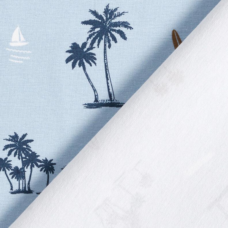 Cotton Jersey Hawaii Feeling – silver blue,  image number 4