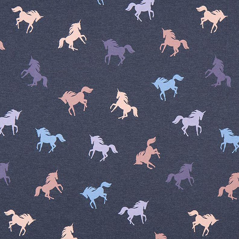 Cotton Jersey Unicorns – navy blue,  image number 1