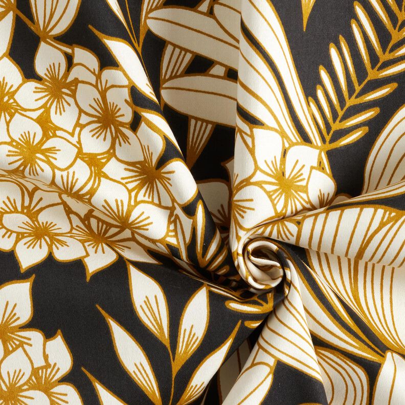 Sateen Tropical Flowers – black,  image number 3