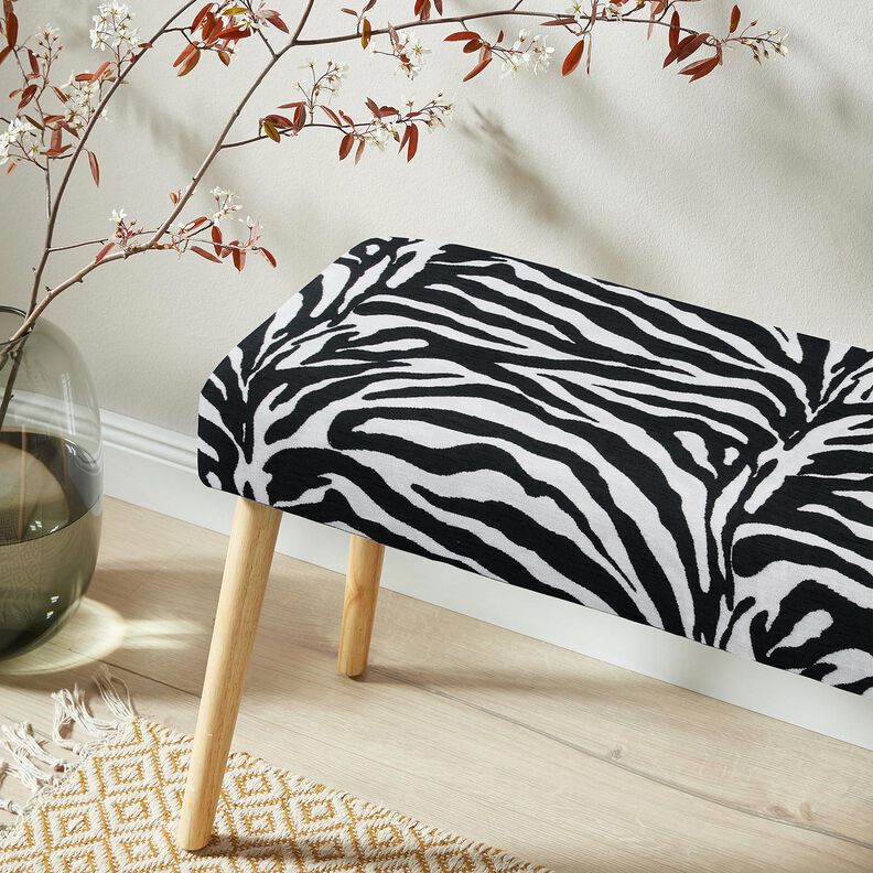 Upholstery Fabric Jacquard Zebra – white/black, image number 8