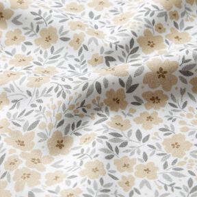 Decor Fabric Sateen sea of blooms – cashew/white, 