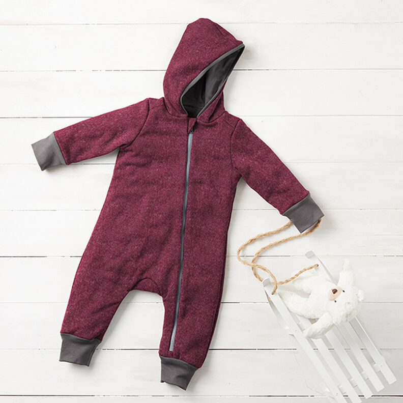 Fulled woollen loden Mottled – burgundy,  image number 8