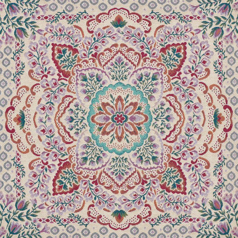 Decorative Panel Tapestry Fabric large mandala – pastel violet/light beige,  image number 1