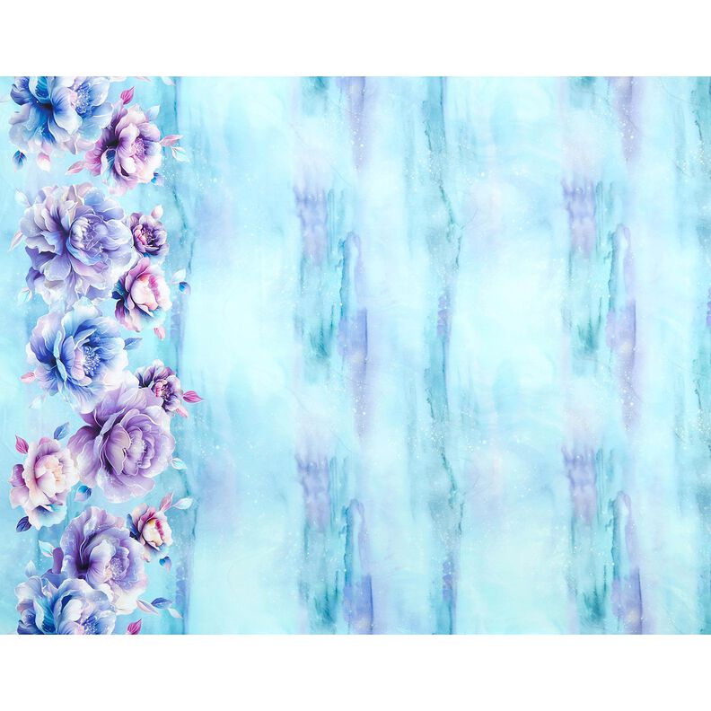 Cotton Jersey Summertime Blossoms | Glitzerpüppi  – sky blue/lavender,  image number 5