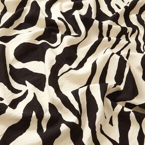 Viscose crepe zebra print – black/ivory, 