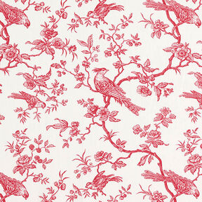 Cotton Cretonne birds – red/offwhite, 